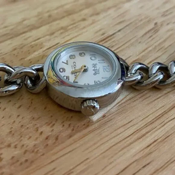 Coach Silver Stainless Steel Link Chain Watch Bracelet - Picture 6 of 11